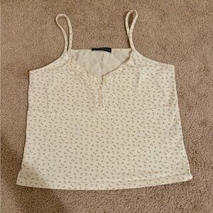Brandy Melville Cream Floral Camisole